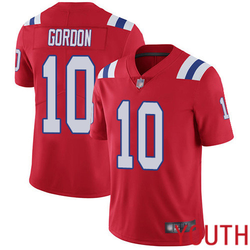 New England Patriots Football #10 Vapor Untouchable Limited Red Youth Josh Gordon Alternate NFL Jersey->youth nfl jersey->Youth Jersey